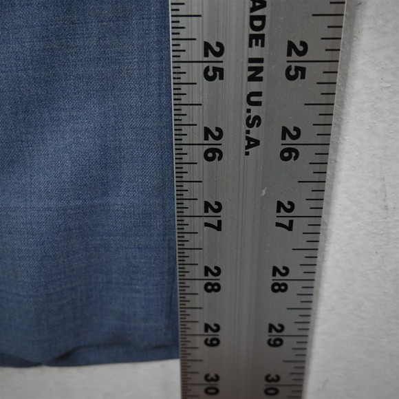 Coppley 38x30 Blue Super 130s Wool Flat Front Slim Straight Dress Mens Pants - Picture 4 of 9